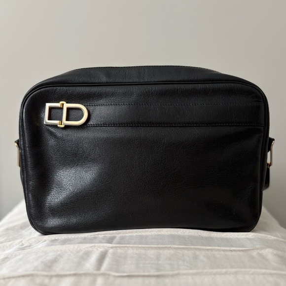 Vintage Christian Dior Black Leather Shoulder Bag – Made in France - Picture 2 of 11